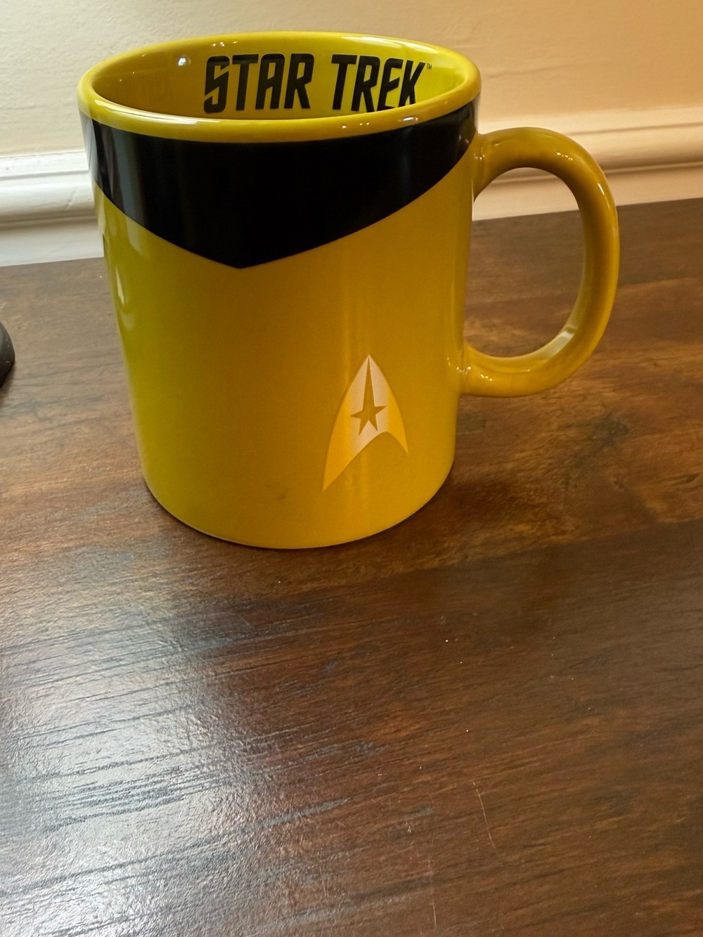 Star Trek Yellow Ceramic Mug with Black Accent - Official Branding
